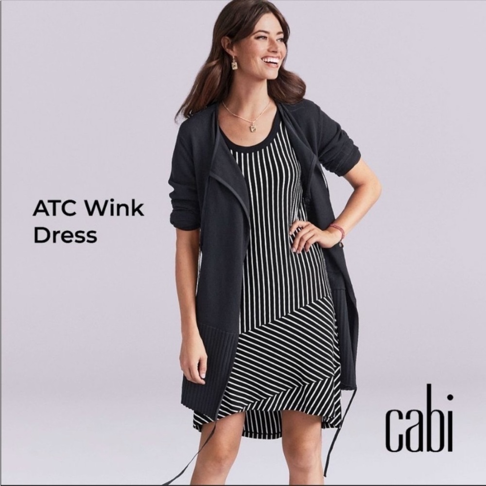 Cabi Black and White Wink Dress Spring '21 5946 size medium